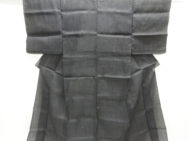 JAPANESE KIMONO / ANTIQUE MENS KIMONO / NOTO JOFU / WOVEN STRIPE